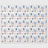 Papier Cadeau Noël des cerfs scandinaves (Plat)