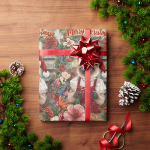 Papier Cadeau Noël des chats sur le thème du chat siamois dans l