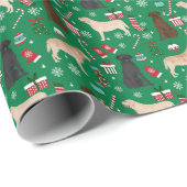 Papier Cadeau Noël des chiens du Labrador (Coin rond)