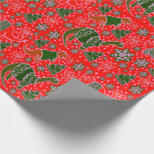 Papier Cadeau Noël des dinosaures rouges (Coin)