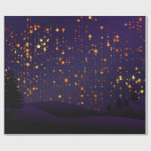 Papier Cadeau Noël des étoiles pourpres et aurifères (Plat)