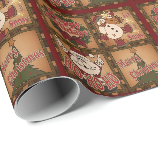 Papier Cadeau Noël des fêtes (Coin rond)