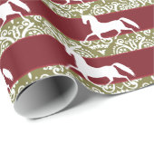 Papier Cadeau Noël des fêtes des chevaux de Troie (Coin rond)