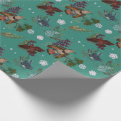 Papier Cadeau Noël des forêts d'oiseaux américains (Coin)