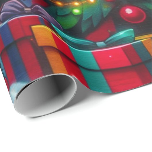 Papier Cadeau Noël des graffitis (Coin rond)