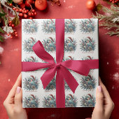 Papier Cadeau Noël des Joyeuses Fêtes de perroquets tropicaux