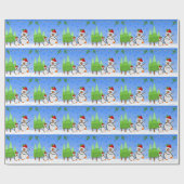 Papier Cadeau Noël des manchots (Plat)