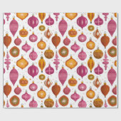 Papier Cadeau Noël des ornements rétro (Plat)