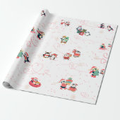 Papier Cadeau Noël des pingouins plein de coeur (Déroulé)