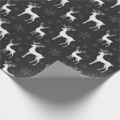 Papier Cadeau Noël des rennes et des flocons de neige (Coin)
