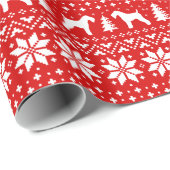 Papier Cadeau Noël des silhouettes de Kerry Blue Terrier (Coin rond)