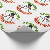 Papier Cadeau Noël des Snowman rouges et blancs (Coin)