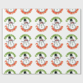 Papier Cadeau Noël des Snowman rouges et blancs (Plat)