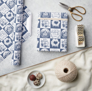 Papier Cadeau Noël d'hiver neige