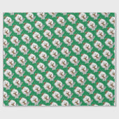 Papier Cadeau Noël d'hiver Poméranien (blanc) Écharpe de chien N (Plat)