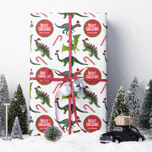 Papier Cadeau Noël Dinosaur Personnalisé
