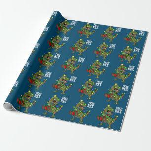 Papier Cadeau Noël Dinosaure Arbre Rex Garçons Filles Enfants No
