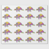Papier Cadeau Noël Dinosaure coloré mignon (Plat)