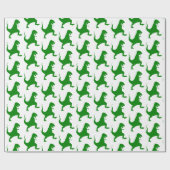 Papier Cadeau Noël Dinosaure Vert (Plat)