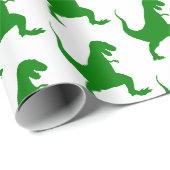 Papier Cadeau Noël Dinosaure Vert (Coin rond)