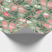 Papier Cadeau Noël Ditsy, Sage (Coin)