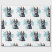 Papier Cadeau Noël Doberman Pincher Snowflakes (Plat)