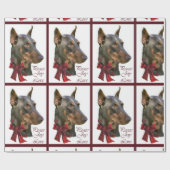 Papier Cadeau Noël Doberman Pinscher (Plat)