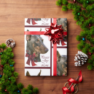 Papier Cadeau Noël Doberman Pinscher