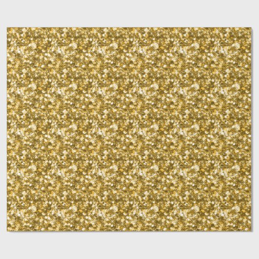 Papier Cadeau Noël d'or Starry Sparkly (Plat)