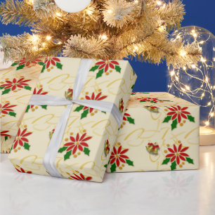 Papier Cadeau Noël doré