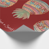 Papier Cadeau Noël doux d'ananas enveloppant le rouge (Coin)