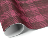 Papier Cadeau noël doux fraise d'hiver rouge et noir plaid (Coin rond)