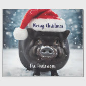 Papier Cadeau Noël doux noir Piggy (Plat)