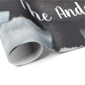 Papier Cadeau Noël doux noir Piggy (Coin rond)