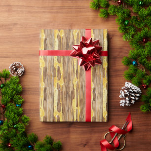 Papier Cadeau Noël Drips Jaune Miel Doré Sucré Marron