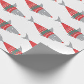 Papier Cadeau Noël drôle de requin (Coin)