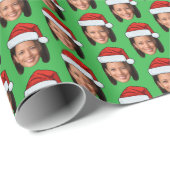 Papier Cadeau Noël drôle | Kamala Harris Santa Hat (Coin rond)