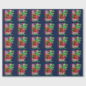 Papier Cadeau Noël drôle Père Noël T Rex Tyrannosaurus Noël (Plat)