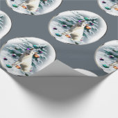 Papier Cadeau Noël du berger allemand blanc (Coin)