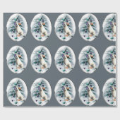 Papier Cadeau Noël du berger allemand blanc (Plat)