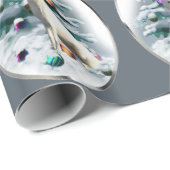 Papier Cadeau Noël du berger allemand blanc (Coin rond)