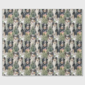 Papier Cadeau Noël du berger australien (Plat)