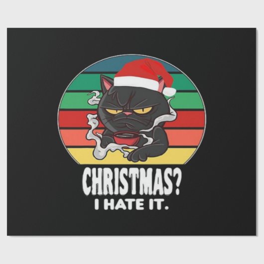 Papier Cadeau Noël du chat (Plat)