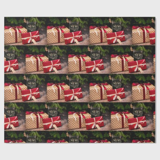 Papier Cadeau Noël du chat Toristeshell (Plat)