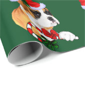 Papier Cadeau Noël du chien de boxe (Coin rond)