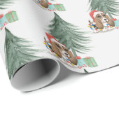 Papier Cadeau Noël du chien de la peau (Coin rond)