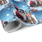 Papier Cadeau Noël du chien de montagne bernois (Coin rond)