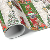 Papier Cadeau Noël du chien de Rhodesian Ridgeback (Coin rond)