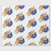 Papier Cadeau Noël du chiot de Pembroke (Plat)