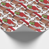 Papier Cadeau Noël du football unique | Nom DO-IT-YOURSELF (Coin)